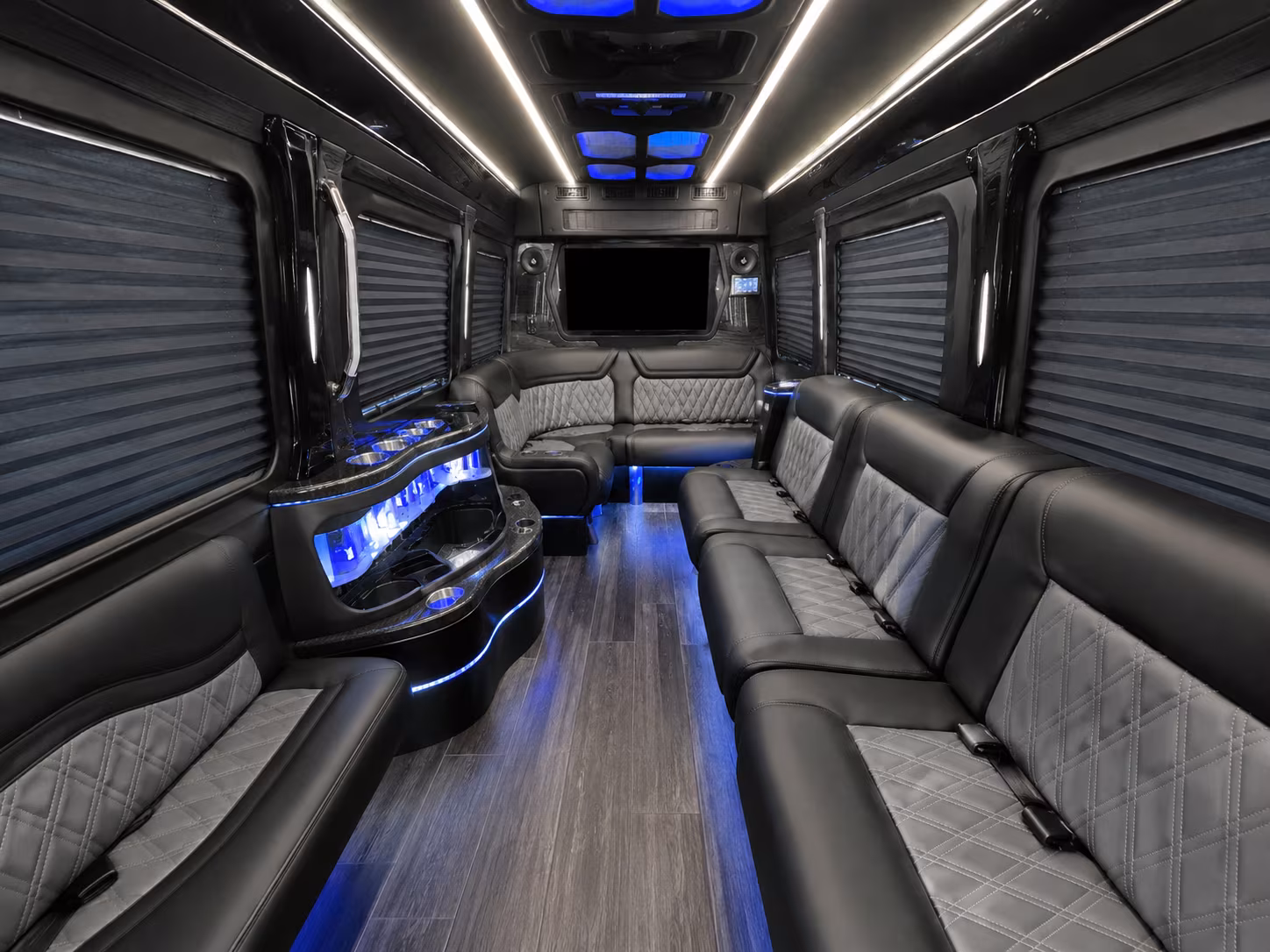 thornton 50 passenger party bus inside